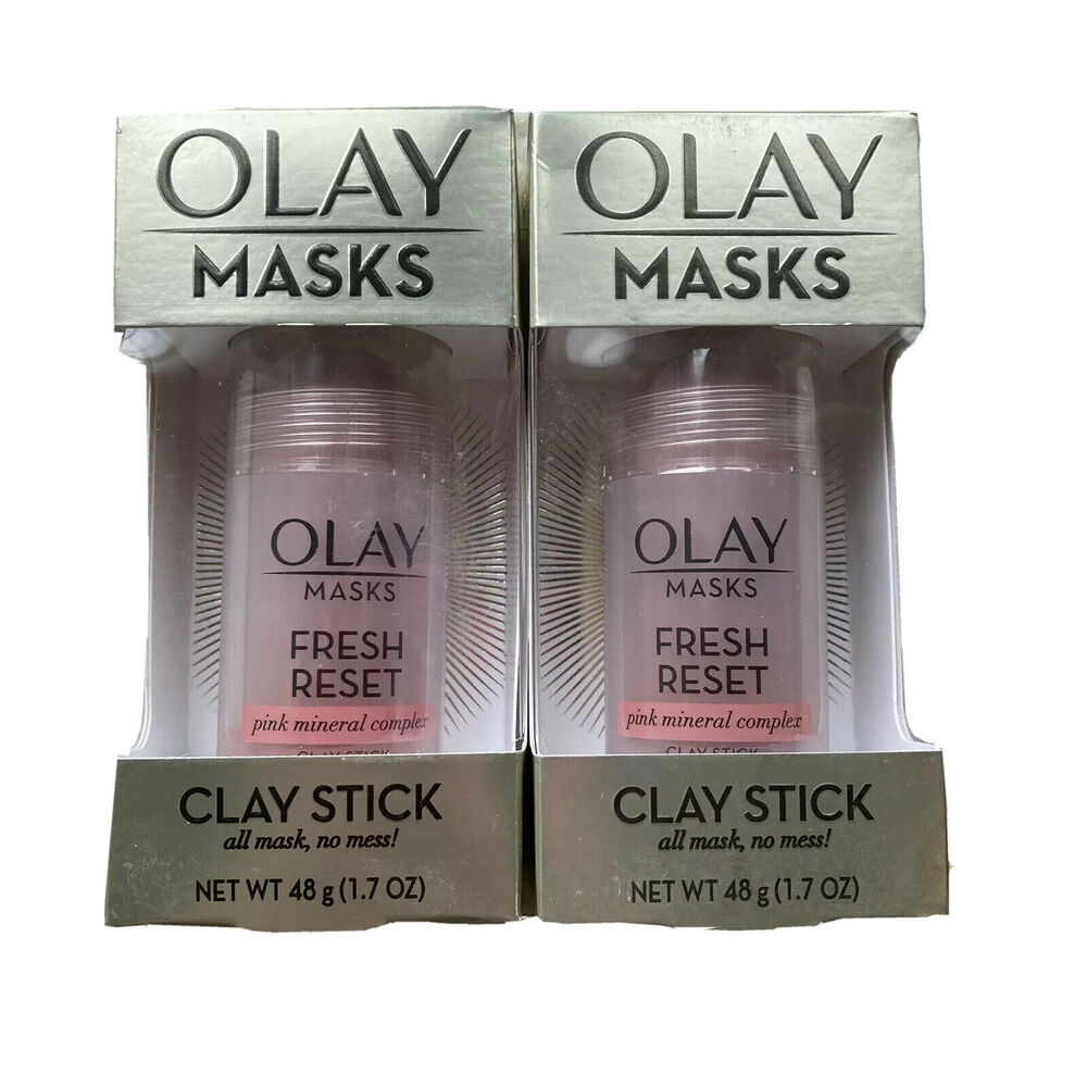 2x Olay Mask Fresh Reset Pink Mineral Complex Clay Stick 1.7oz Each Skincare
